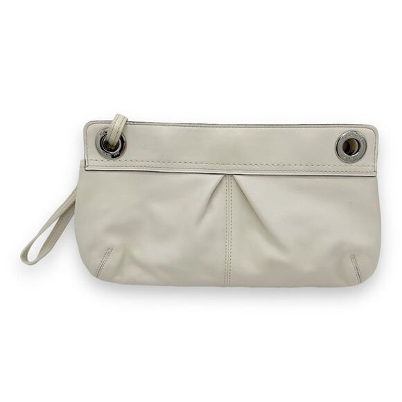 Coach Kyra Soft Cream Khaki Leather Clutch Wristlet Bag Refurbished‎ - Picture 1 of 13